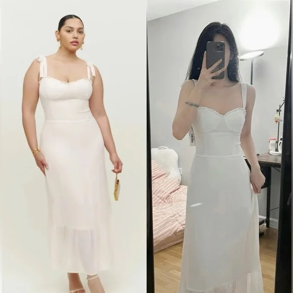 Reformation Nikita Dress in Ivory/White size 10